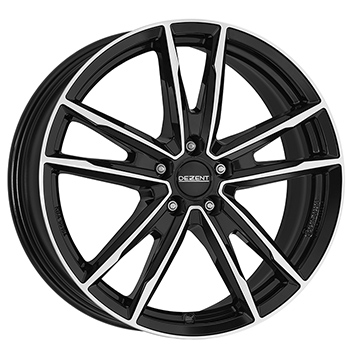 DEZENT KF dark 7.5x18, 5x114.3 ET45, Černý lesklý lak/leštěná čelní plocha